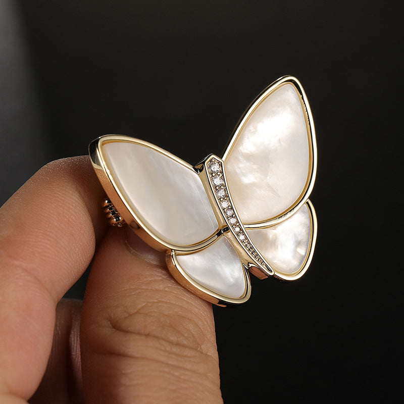 Break The Cocoon Into A Butterfly Natural Shell Butterfly Brooch