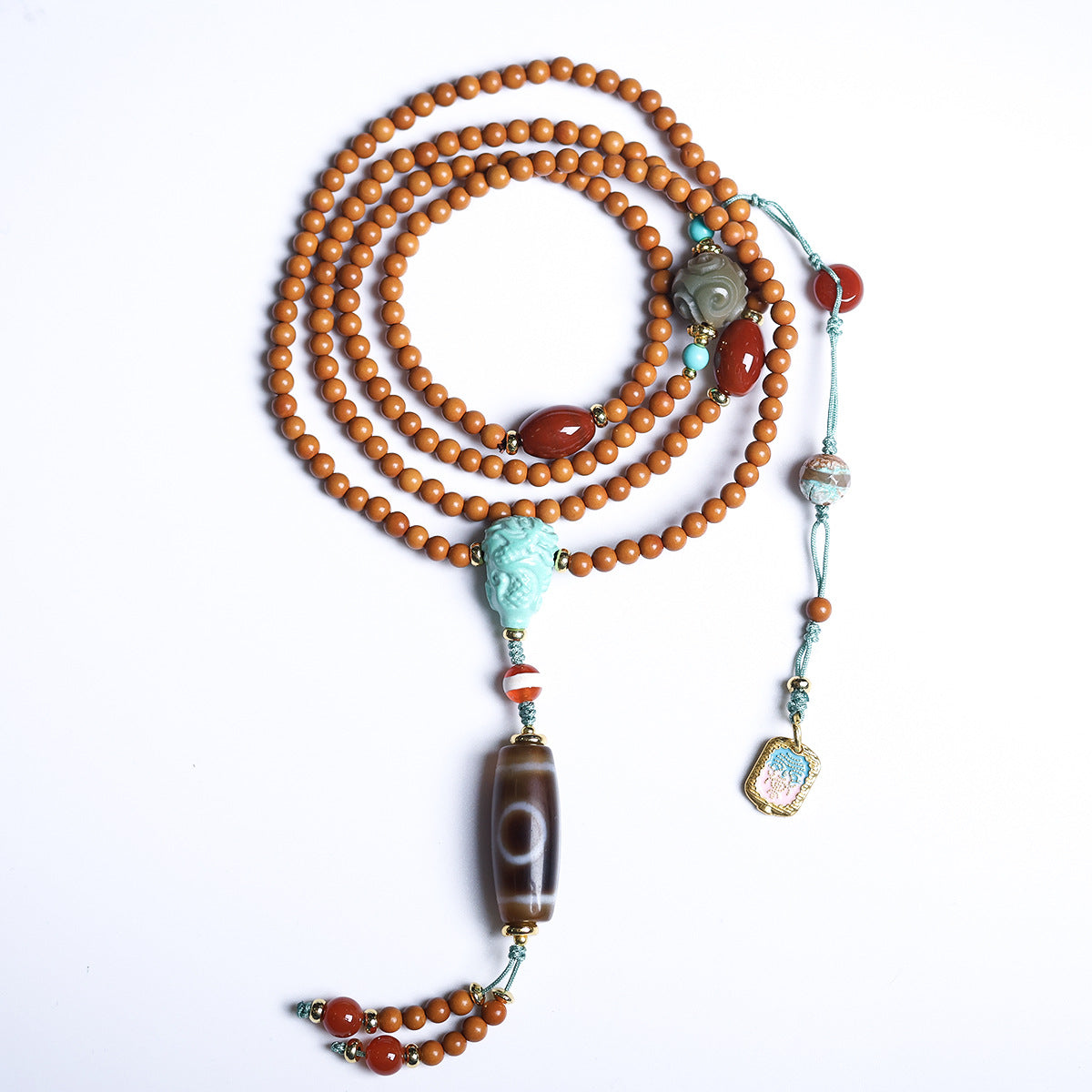 Tibetan Jewelry Dzi Bead Nanhong Agate Olive Pit Multi-circle Bracelet Women's