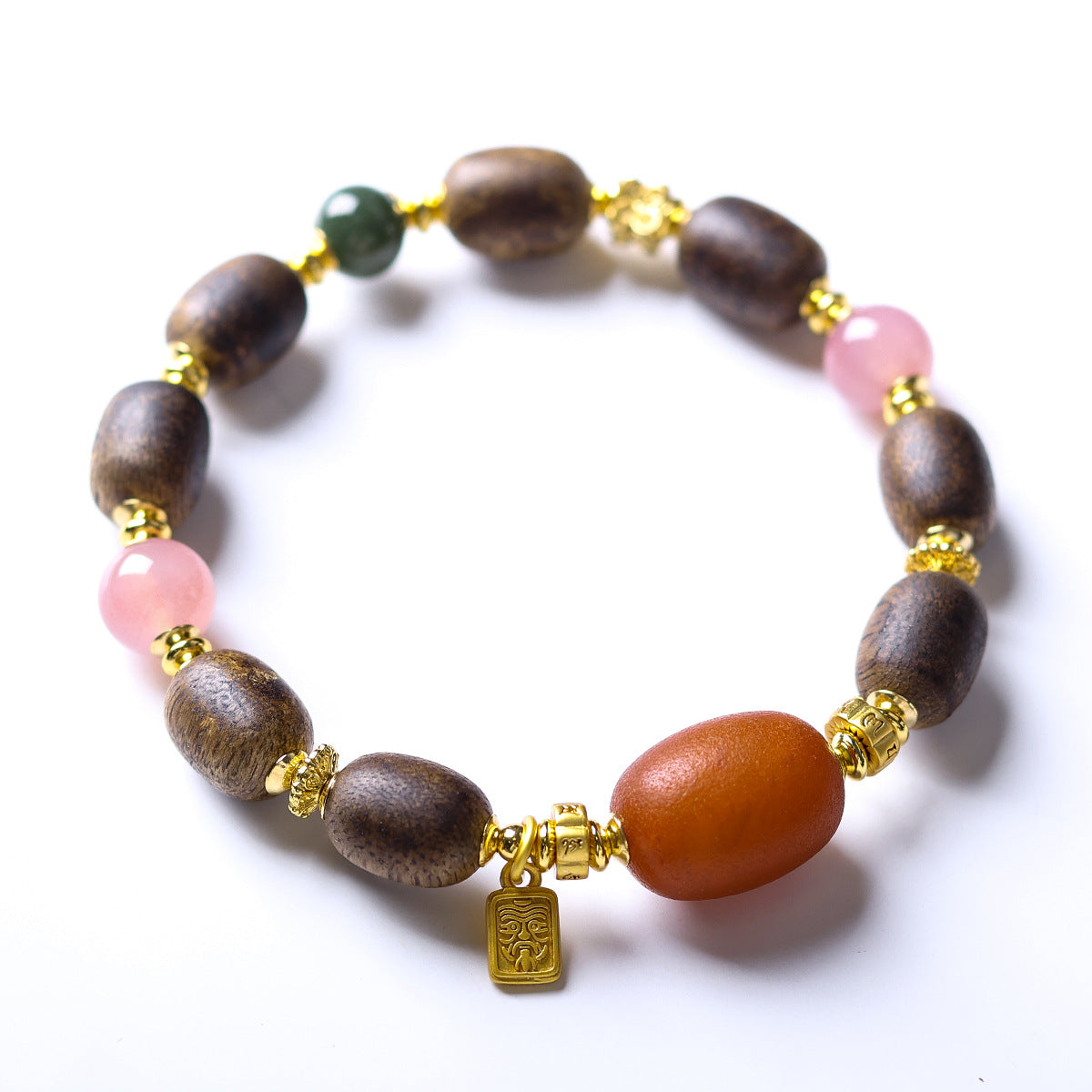 Buddha Life Old Beeswax South Red Agate Agarwood Bracelet Women's Model