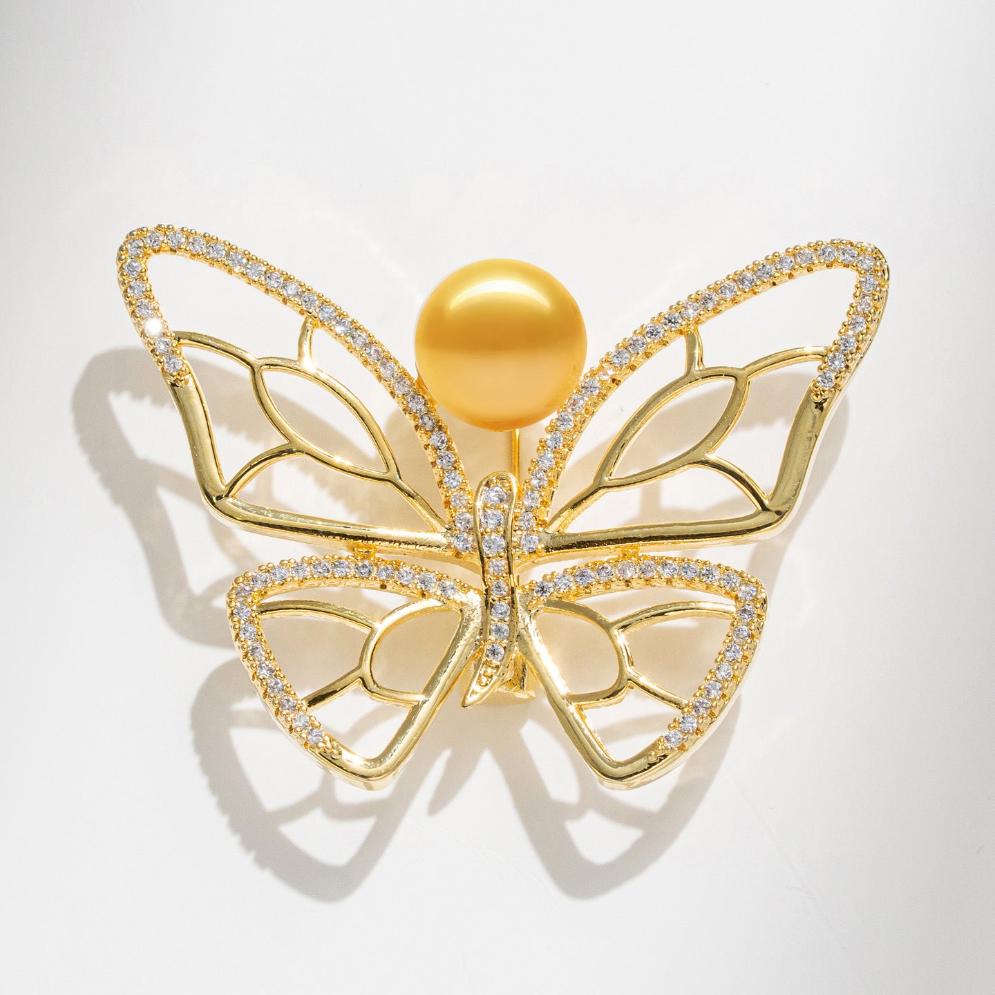Freshwater Pearl Butterfly Brooch