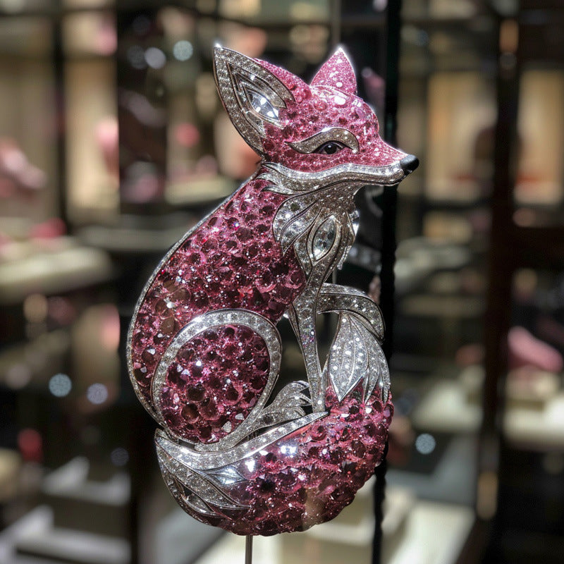 Natural Freshwater Pearl Cute Fox Brooch