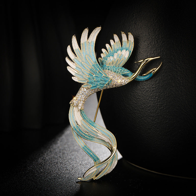 Chinese Style Colored Phoenix Brooch