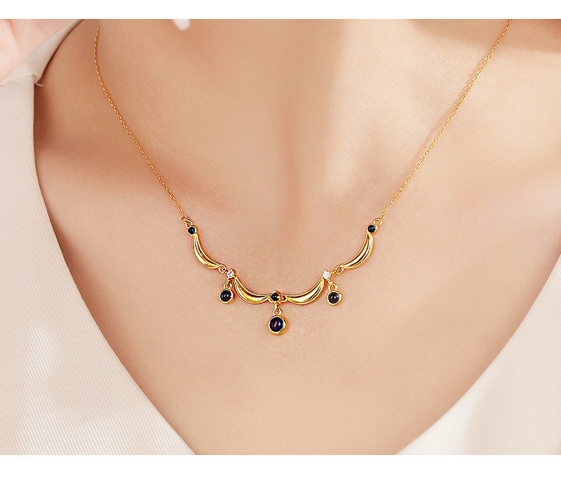 S925 Sterling Silver French Vintage Necklace