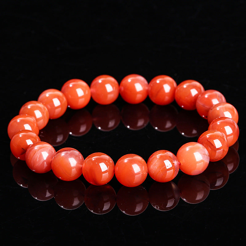 Buddha Life Natural South Red Agate Single Circle Bracelet