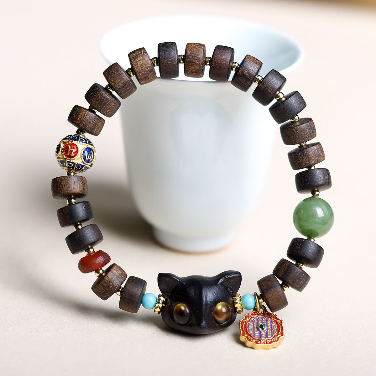 Buddha Life Agarwood Random Bead Bracelet Tibetan Beeswax Bead Bracelet