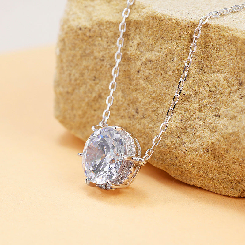 S925 Sterling Silver Necklace Female Niche Design Inlaid Zircon Collarbone Chain