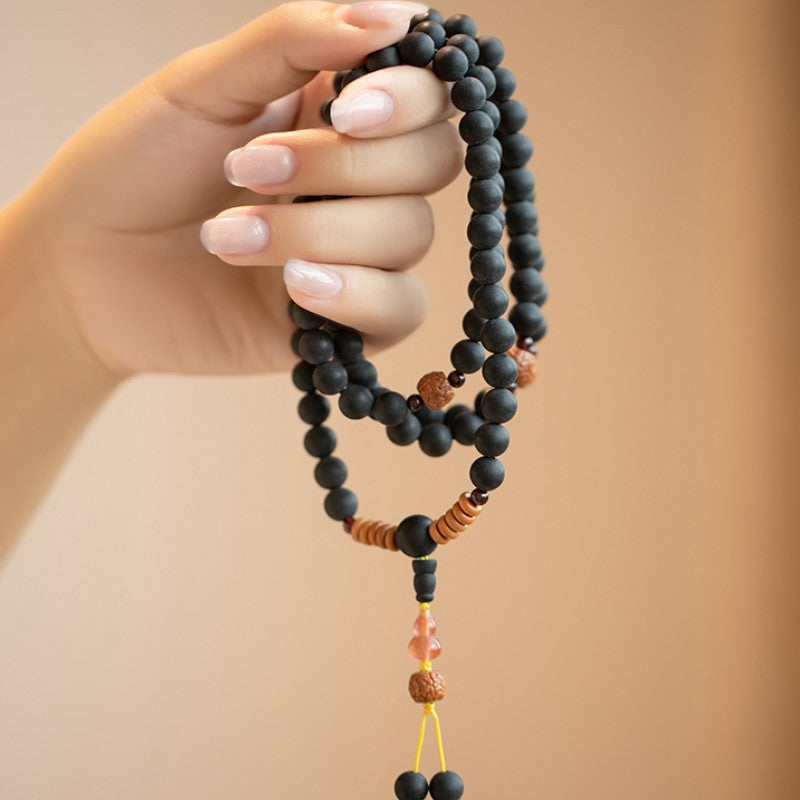 Buddha Life Medicine Pernan Red Agate Buddha Bead Bracelet 108 Beads Bracelet for Men's and Women's