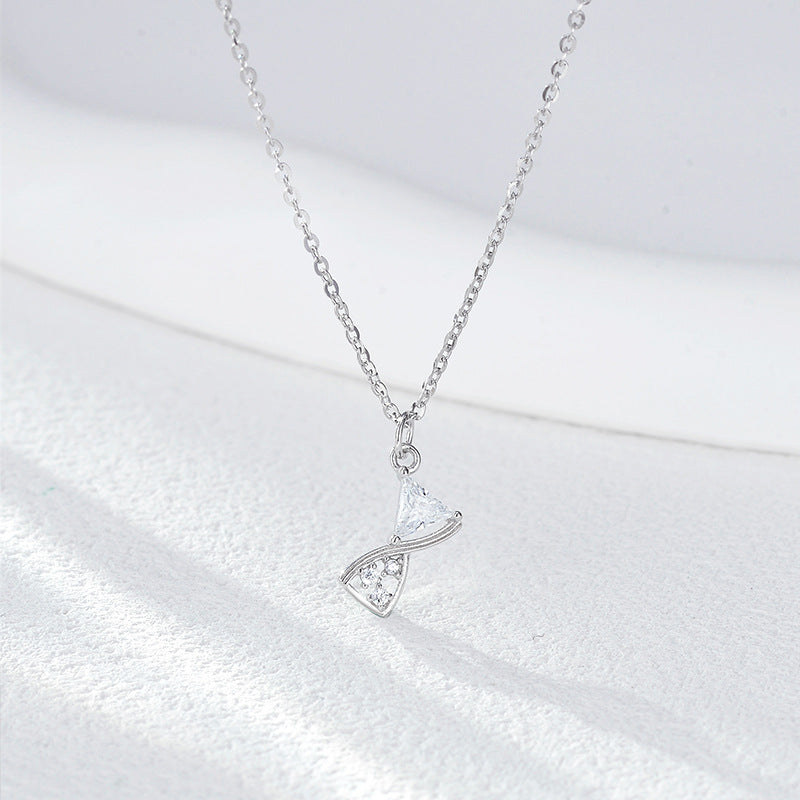 Dapaza Time Hourglass Gold Plated Necklace Women's S925 Sterling Silver