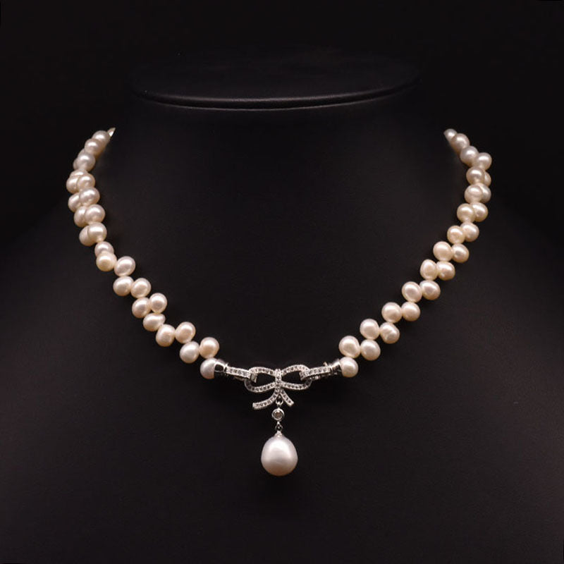 Natural Pearl Necklace Vintage Pearl Jewelry