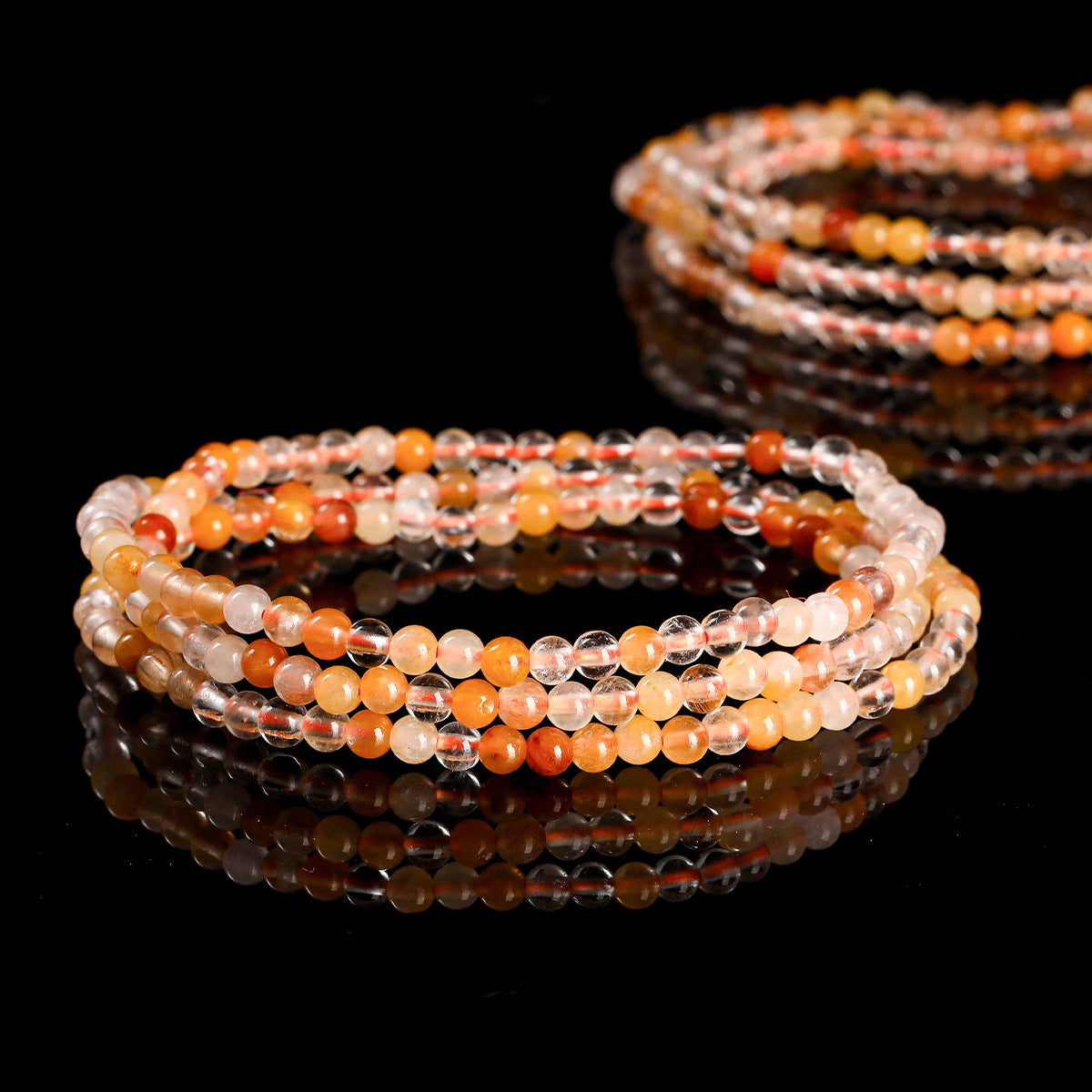 Buddha Life Natural Ice Transparent Color Crystal Multi-circle Bracelet