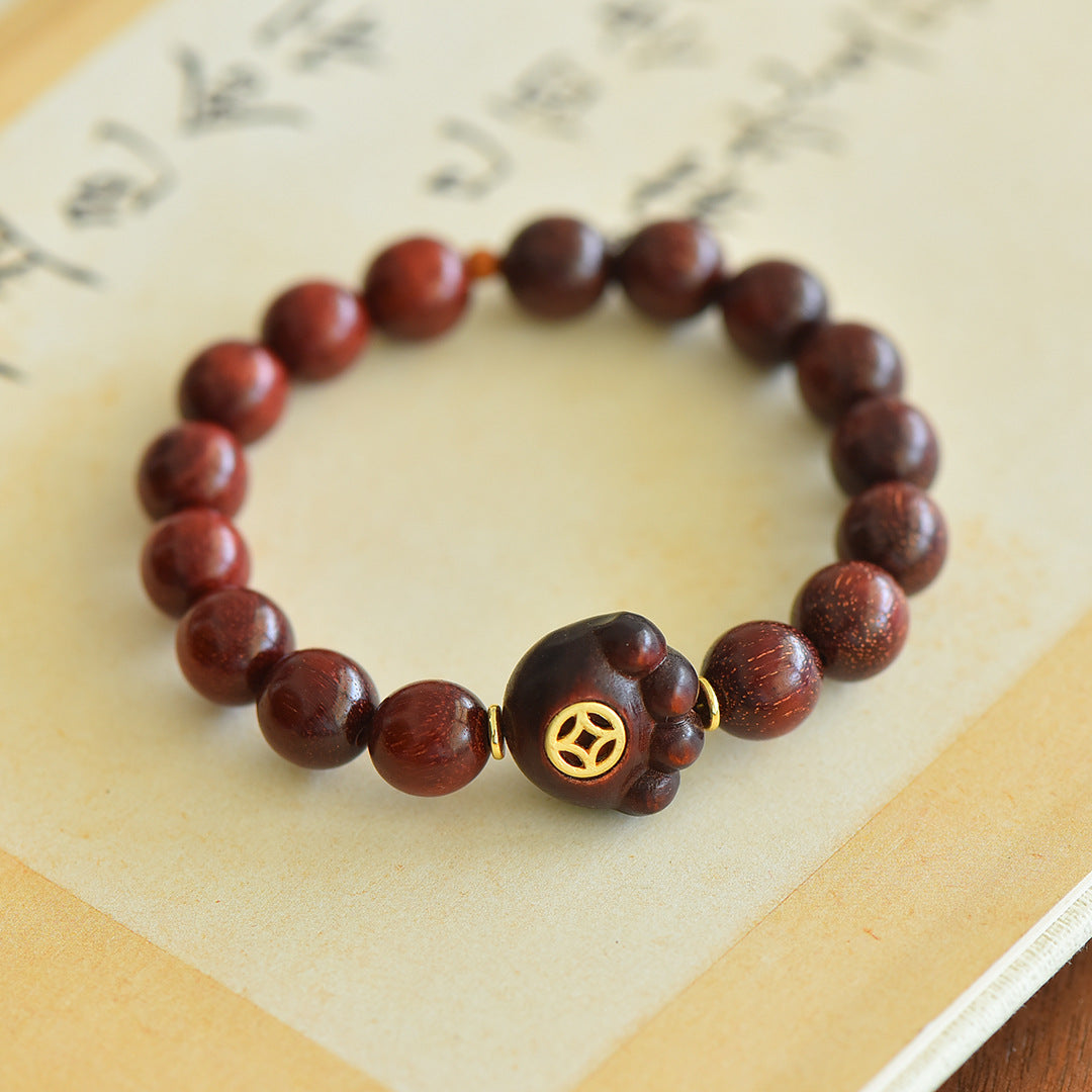 Buddha Life Natural lobular red sandalwood bracelet for men and women couples