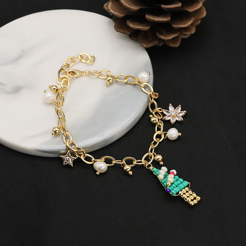 Natural Freshwater Pearl Brooch Christmas Ornament