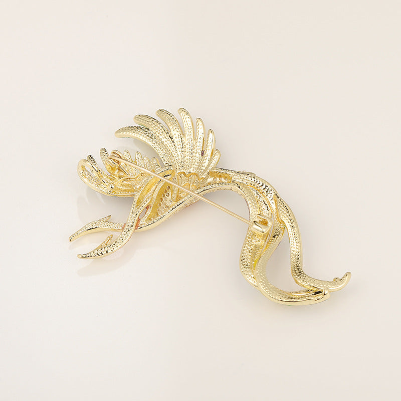 Chinese Style Colored Phoenix Brooch