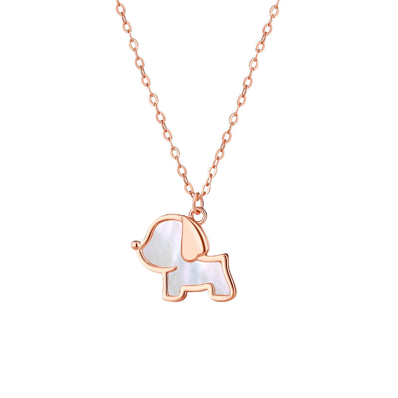 Dapaza S925 Sterling Silver Shell Puppy Necklace
