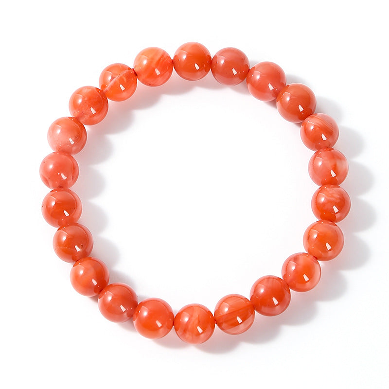 Buddha Life Natural South Red Agate Single Circle Bracelet