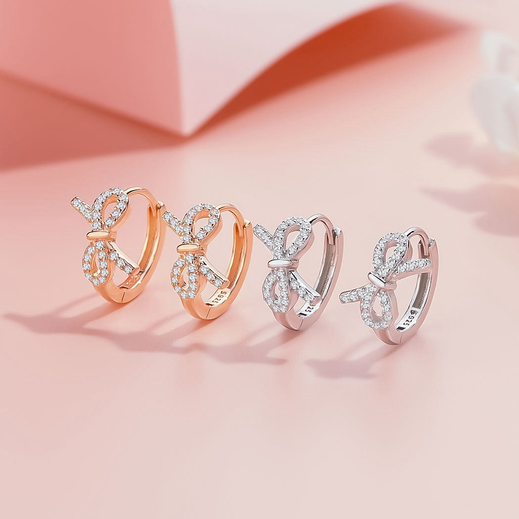 Dapaza S925 Sterling Silver Bow Earrings