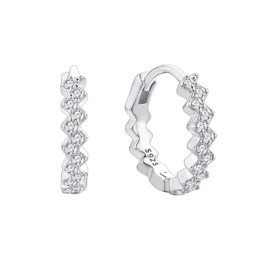 Dapaza 925 Silver Diamond Wave Earrings