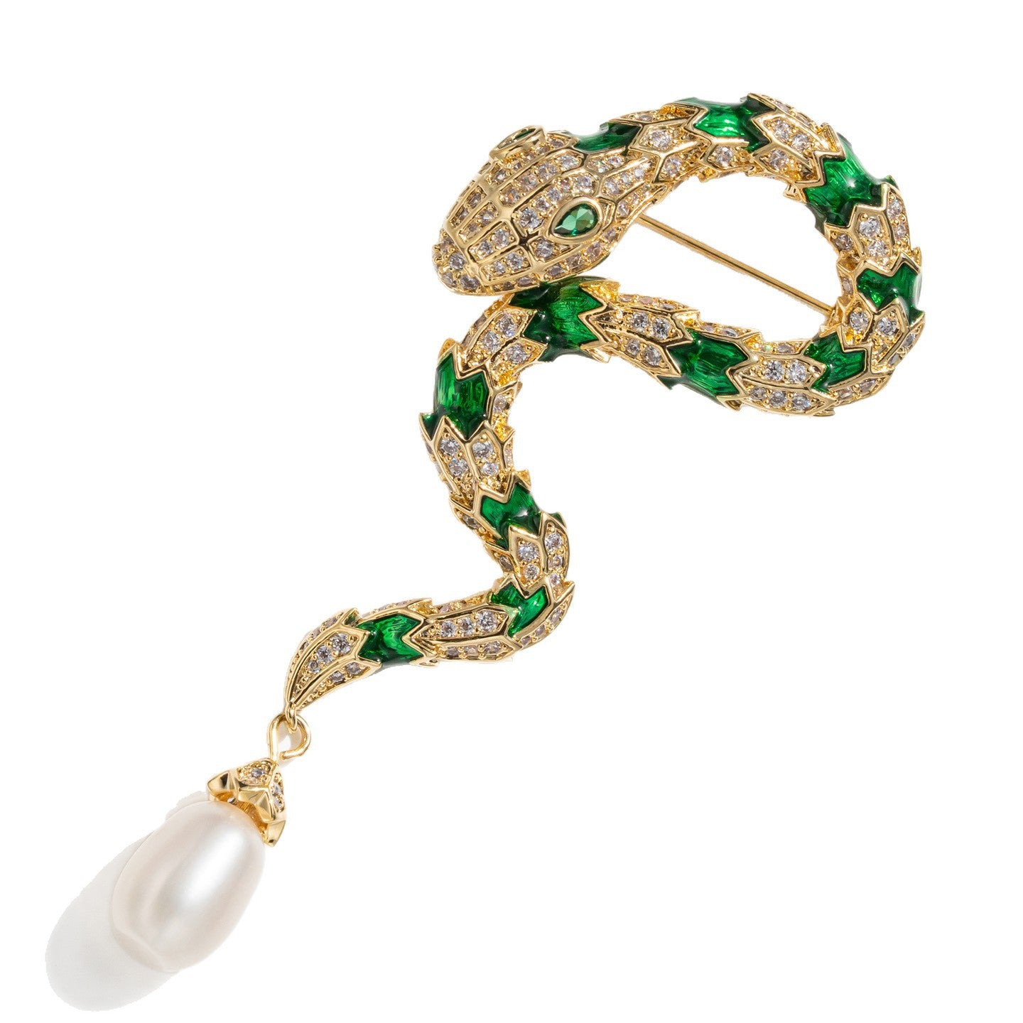 Freshwater Pearl Snake Brooch
