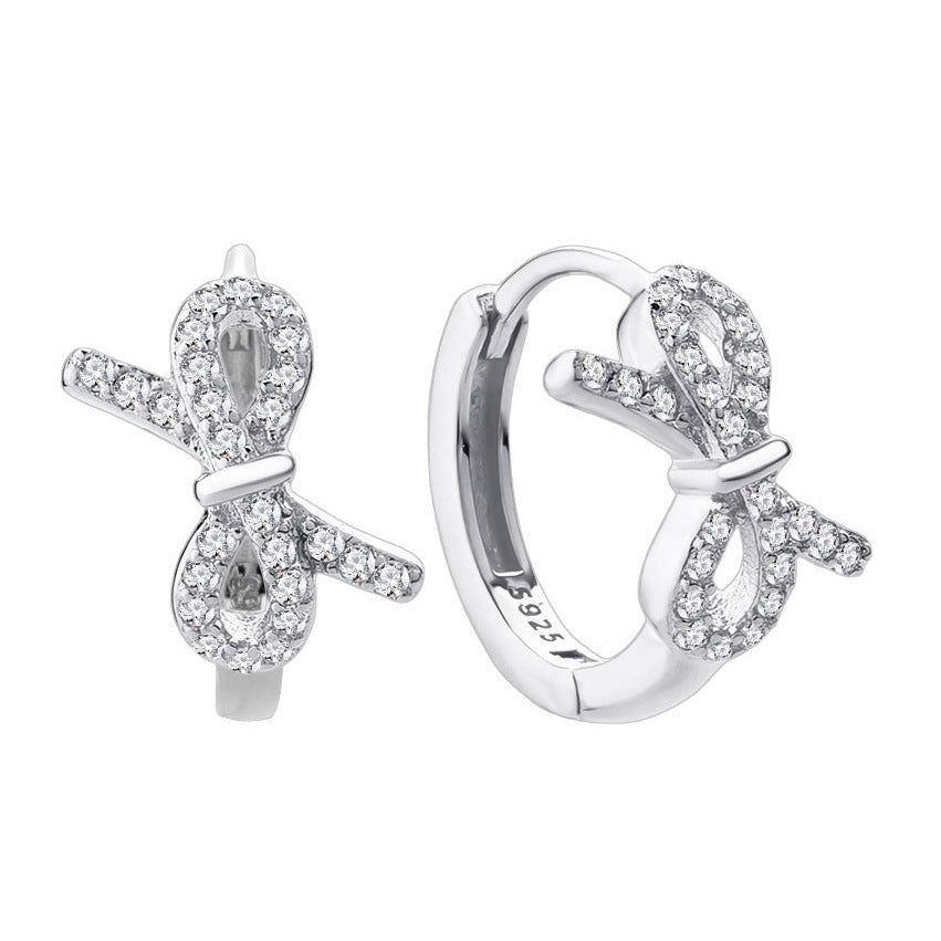 Dapaza S925 Sterling Silver Bow Earrings