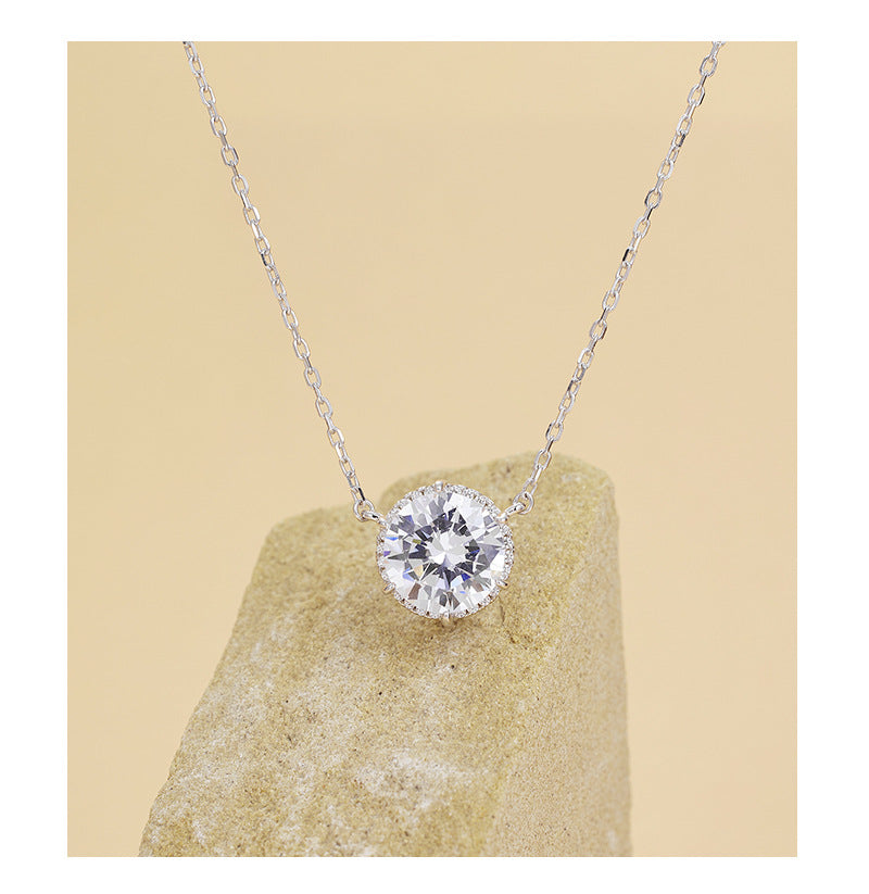S925 Sterling Silver Necklace Female Niche Design Inlaid Zircon Collarbone Chain