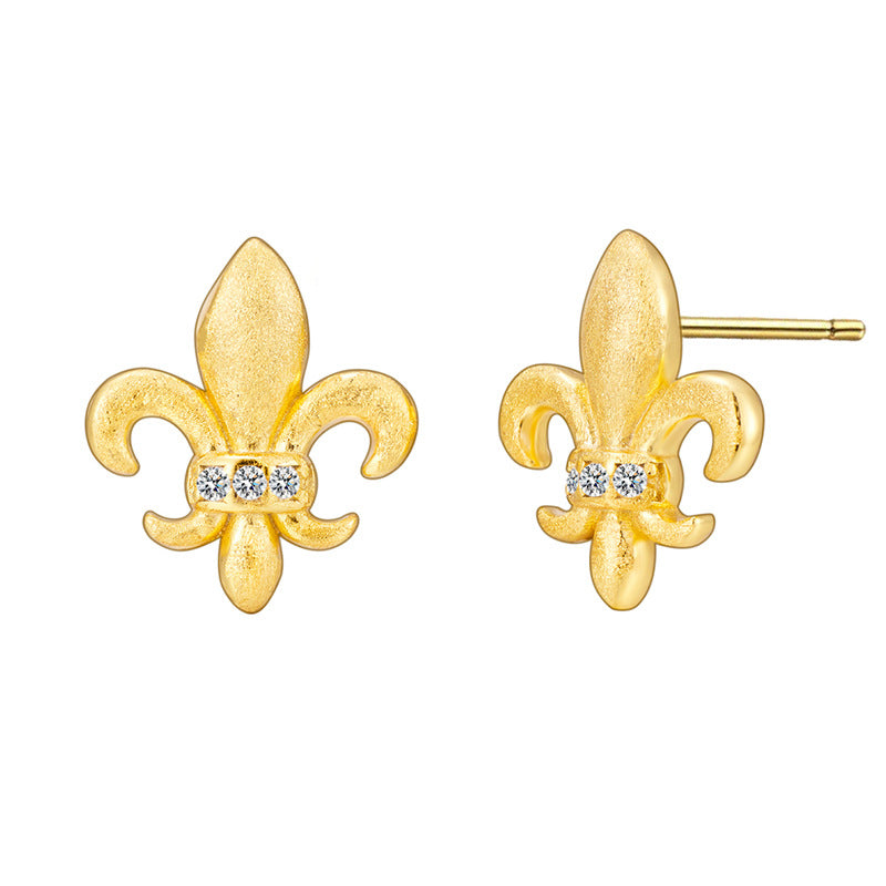 Dapaza S925 Sterling Silver Iris Matte Brushed Earrings