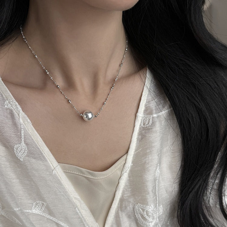 S925 Sterling Silver Fairy Necklace Female Niche Design Bead Collarbone Chain