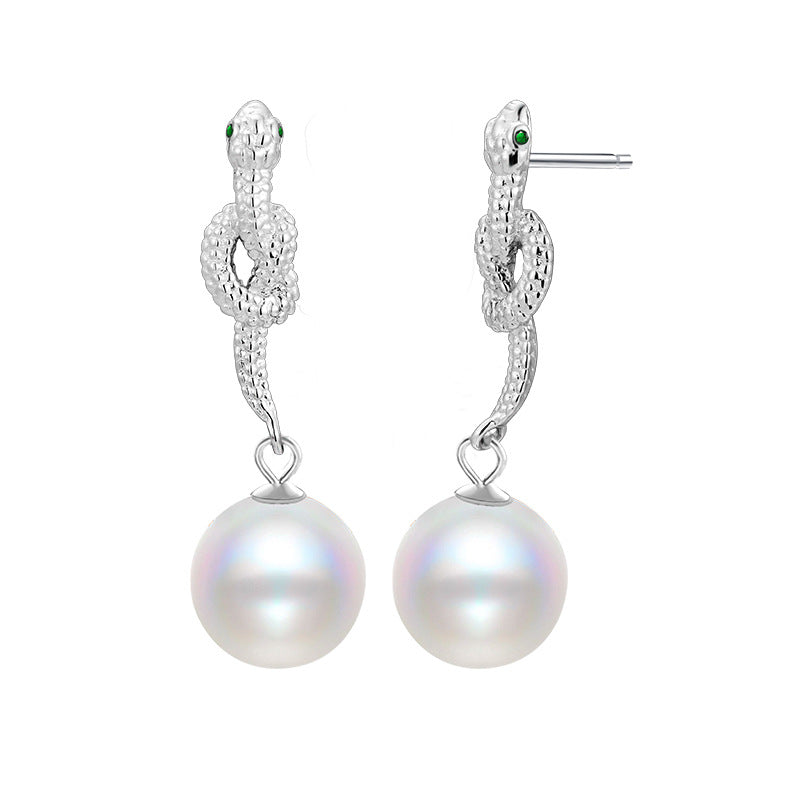 Spirit Snake Earrings Women's S925 Sterling Silver Niche Design Zodiac Has Snake Natal Year Earrings