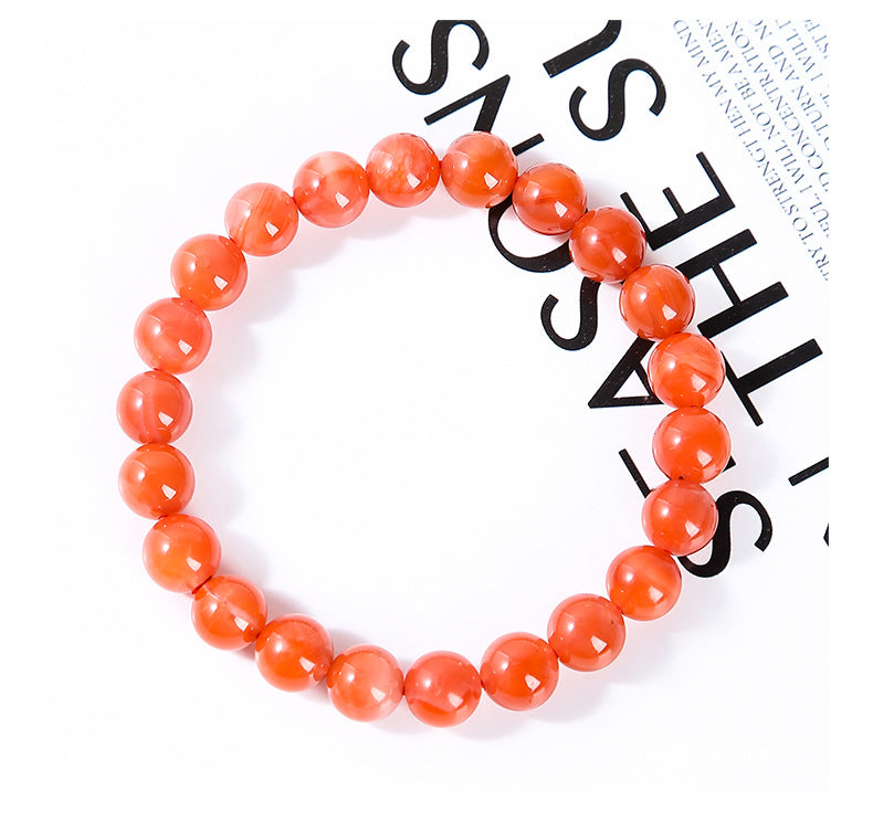 Buddha Life Natural South Red Agate Single Circle Bracelet