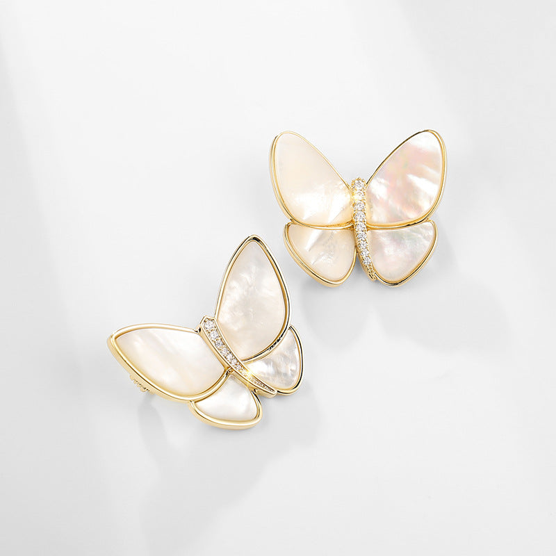 Break The Cocoon Into A Butterfly Natural Shell Butterfly Brooch