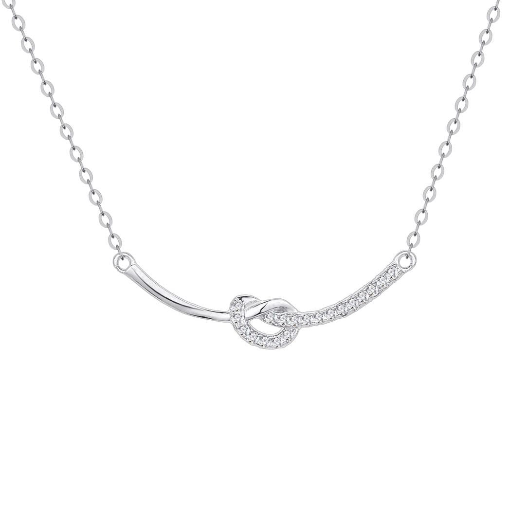 Dapaza Smile Knot Silver Necklace
