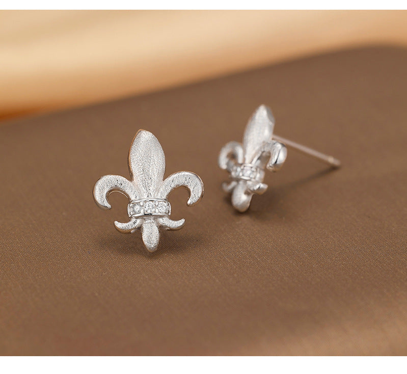 Dapaza S925 Sterling Silver Iris Matte Brushed Earrings