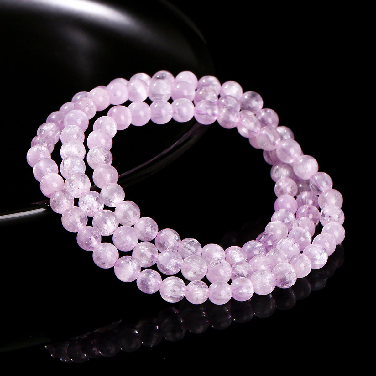 Buddha Life 5A Natural Afghan Kunzite Multi-ring Bracelet