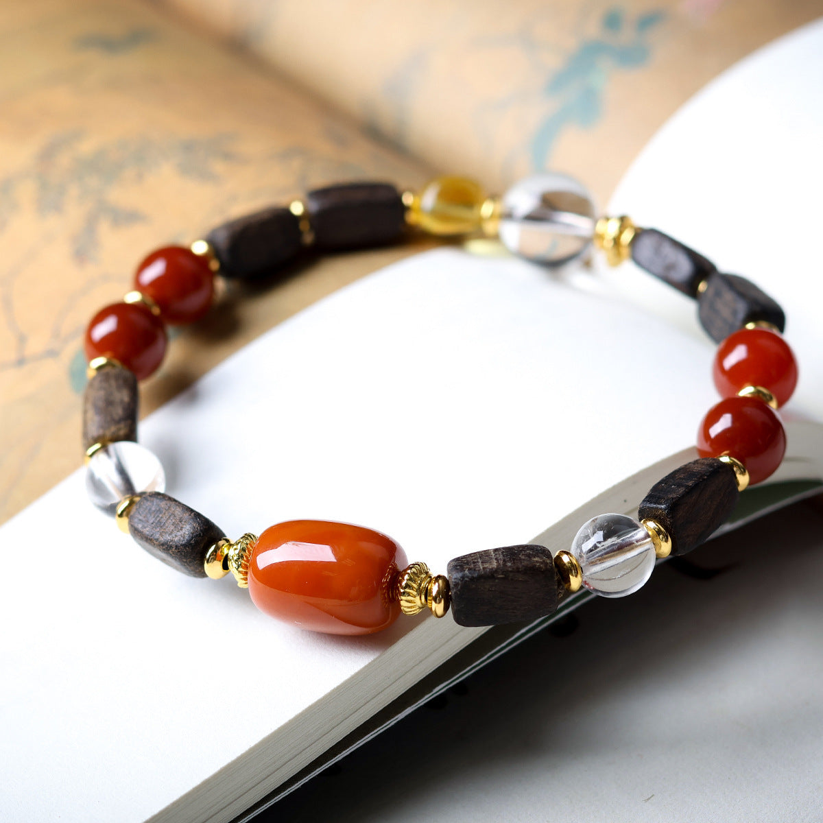 Buddha Life Agarwood Random Bead Bracelet Tibetan Beeswax Bead Bracelet
