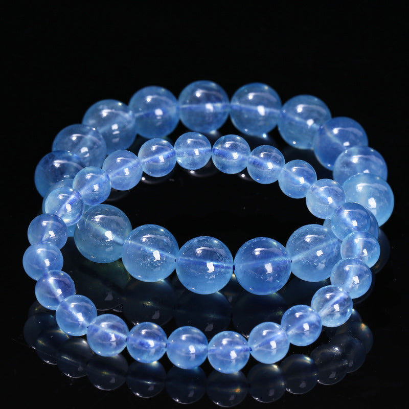 Buddha Life Natural Devil Blue Aquamarine Crystal Bracelet