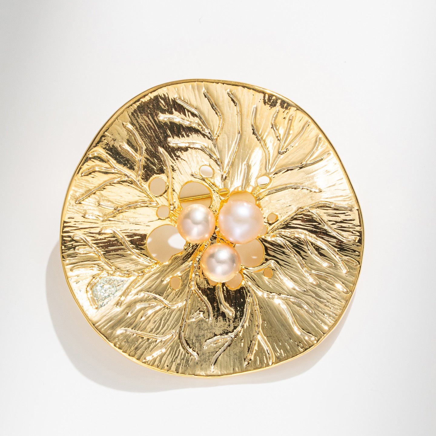 Freshwater Pearl Lotus Leaf Brooch