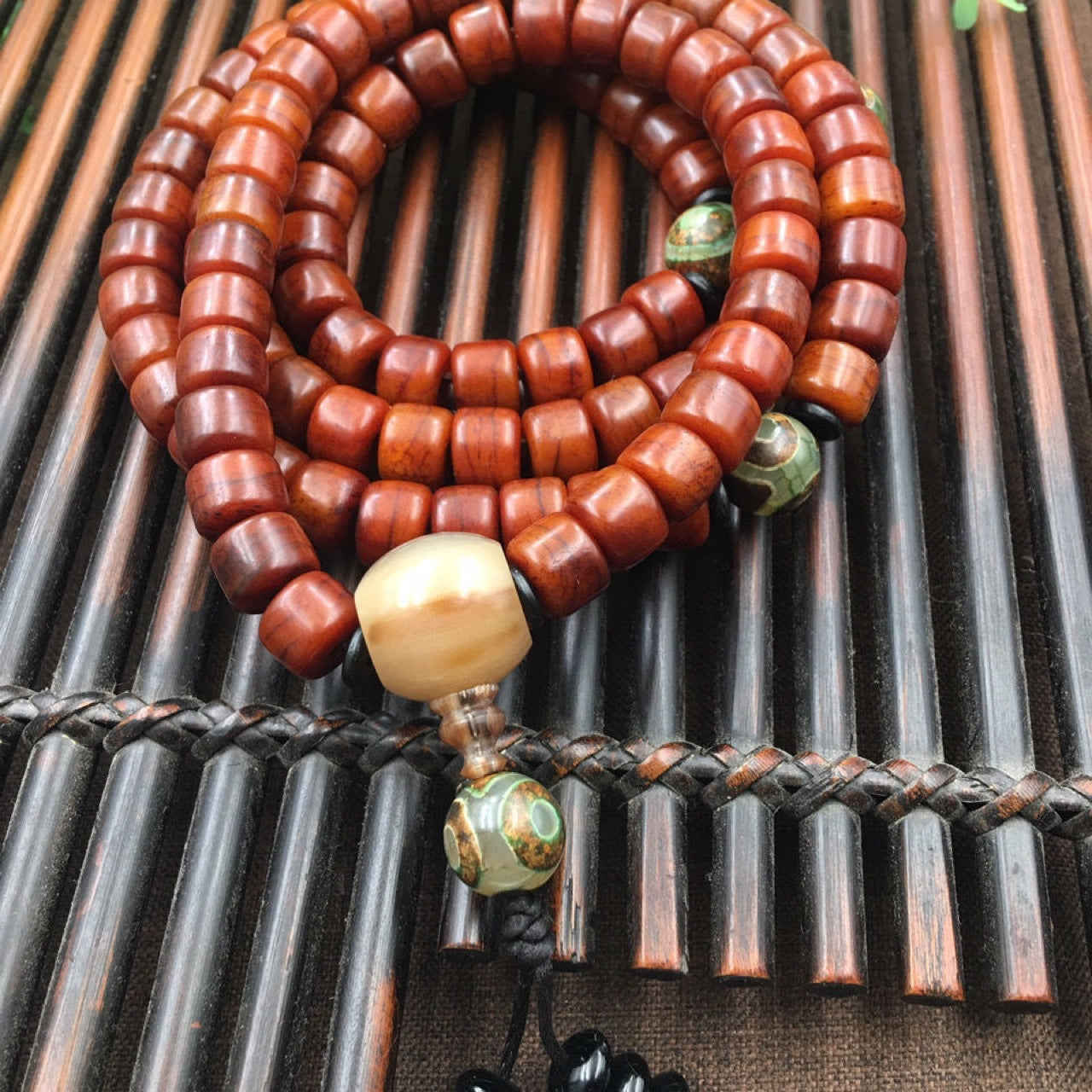 Buddha Life Tibetan Yak Bone 108 Multi-ring Bracelet, Neck Hanging Spirit Bone Buddha Beads