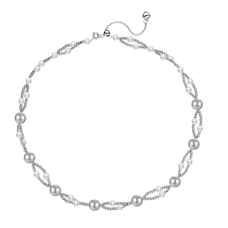 S925 Sterling Silver Pearl Bead Necklace