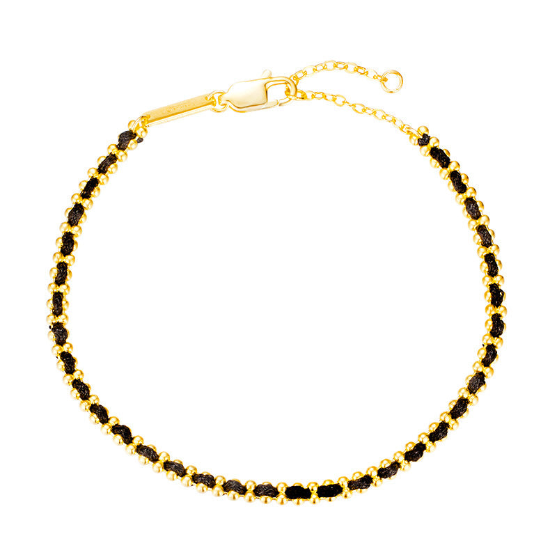 925 Sterling Silver Natal Year Red Rope Bracelet Personalized Niche Design Sense Handmade Hand Rope Jewelry