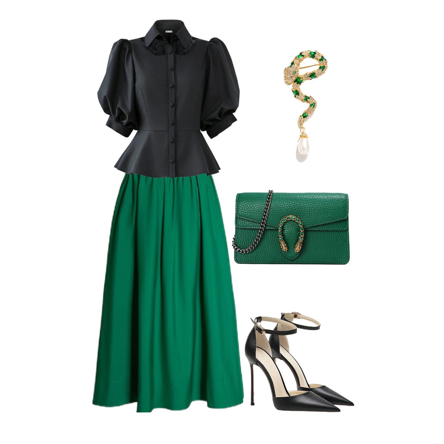 Freshwater Pearl Snake Brooch