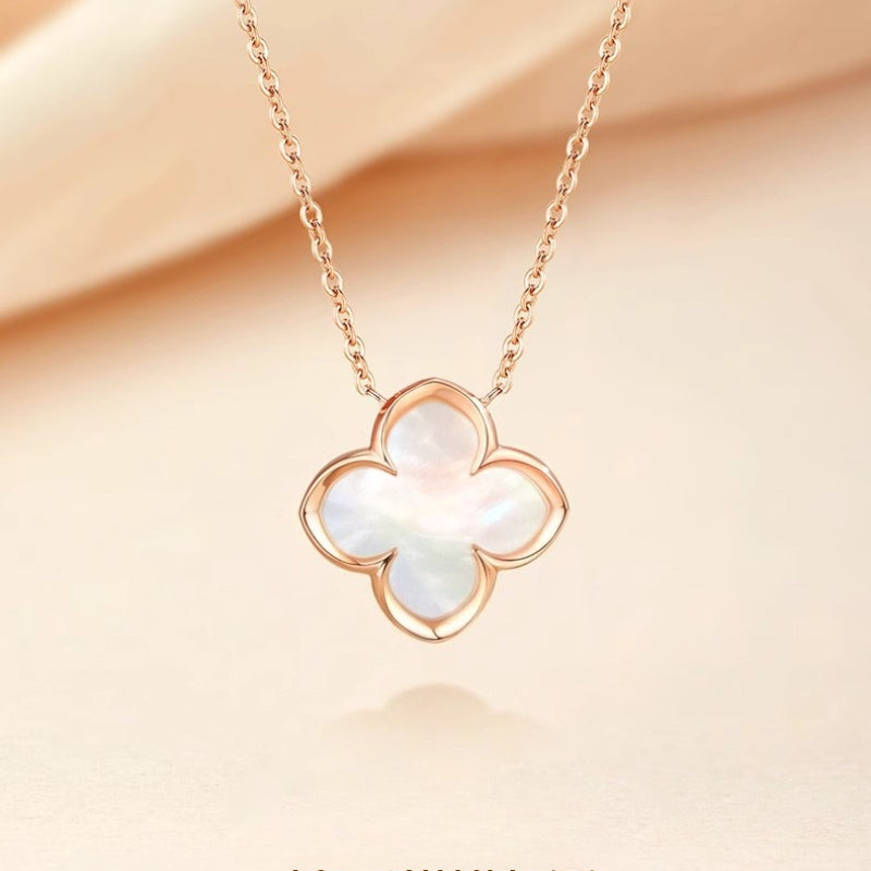 Dapaza s925 Sterling Silver Lucky Clover Necklace