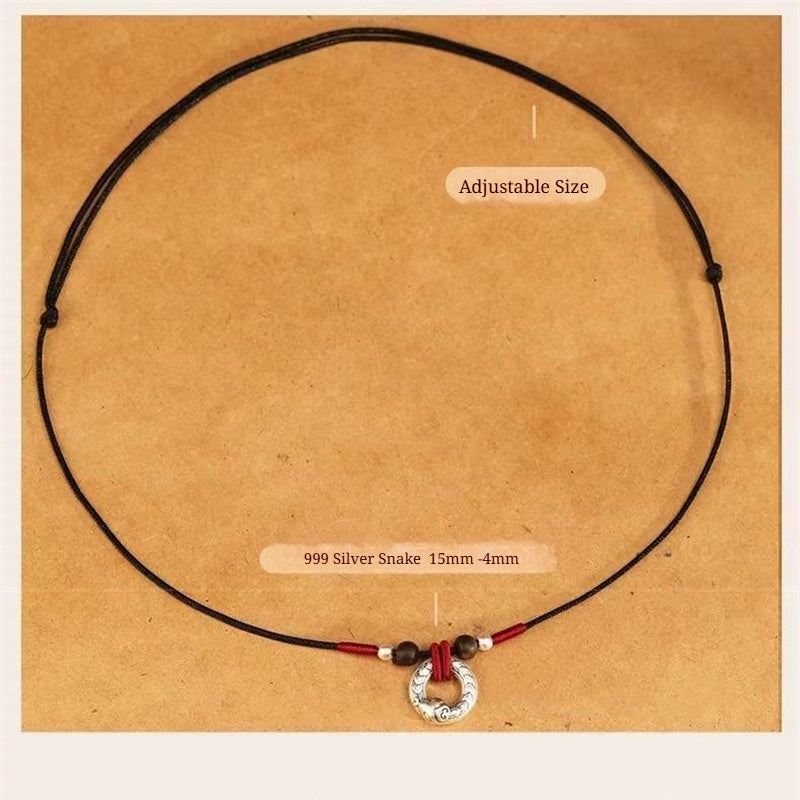 Buddha Life 999 Silver Zodiac Snake Necklace