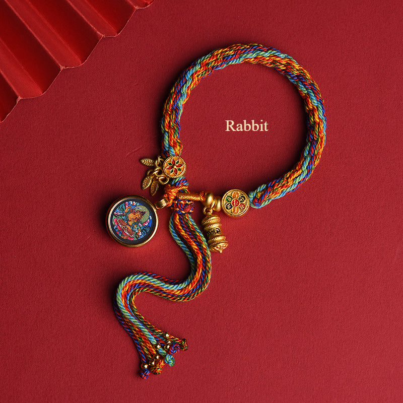Buddha Life Eight Patron Saints of Tibetan Thangka, Tibetan Thangka Hand Rope