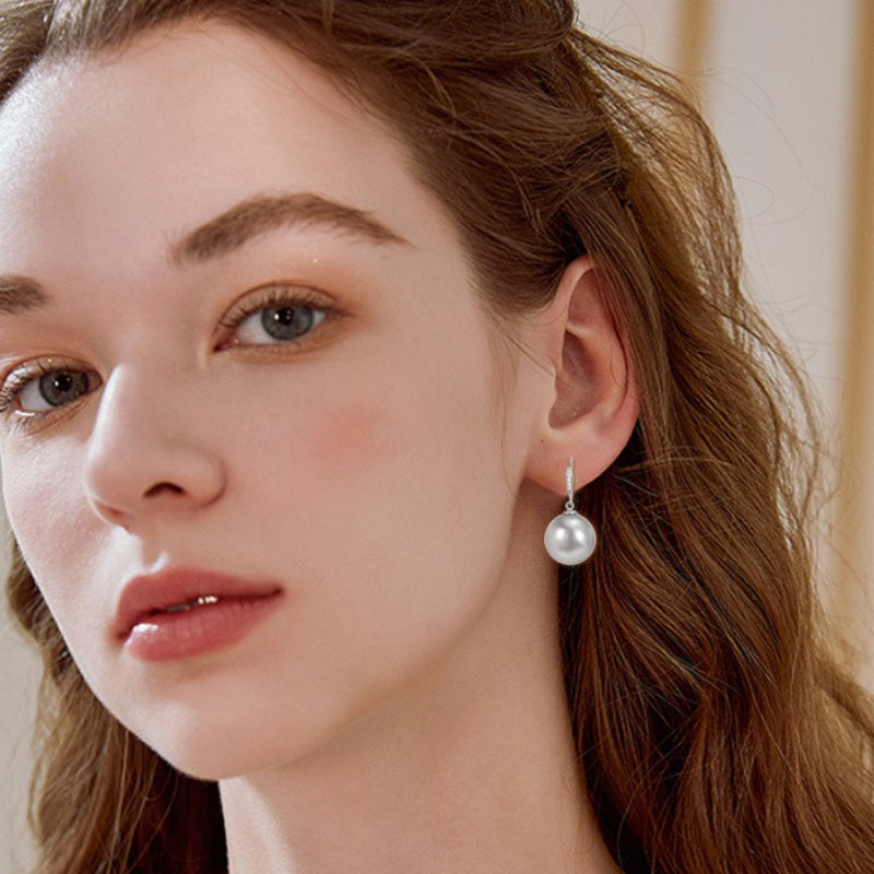 S925 Sterling Silver Earrings, Gray Pearl Earrings, Earrings, Ear Hooks, New High-end Sense, satile Stud Earrings for Women