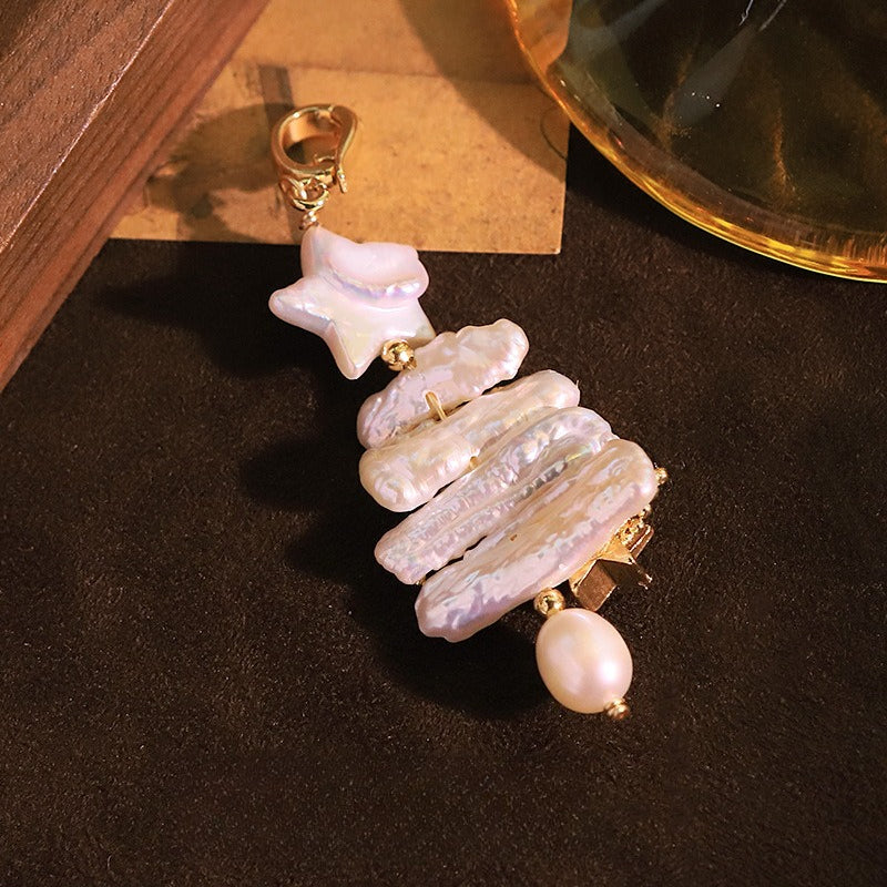 Natural Pearl Star Chain Necklace Pendant