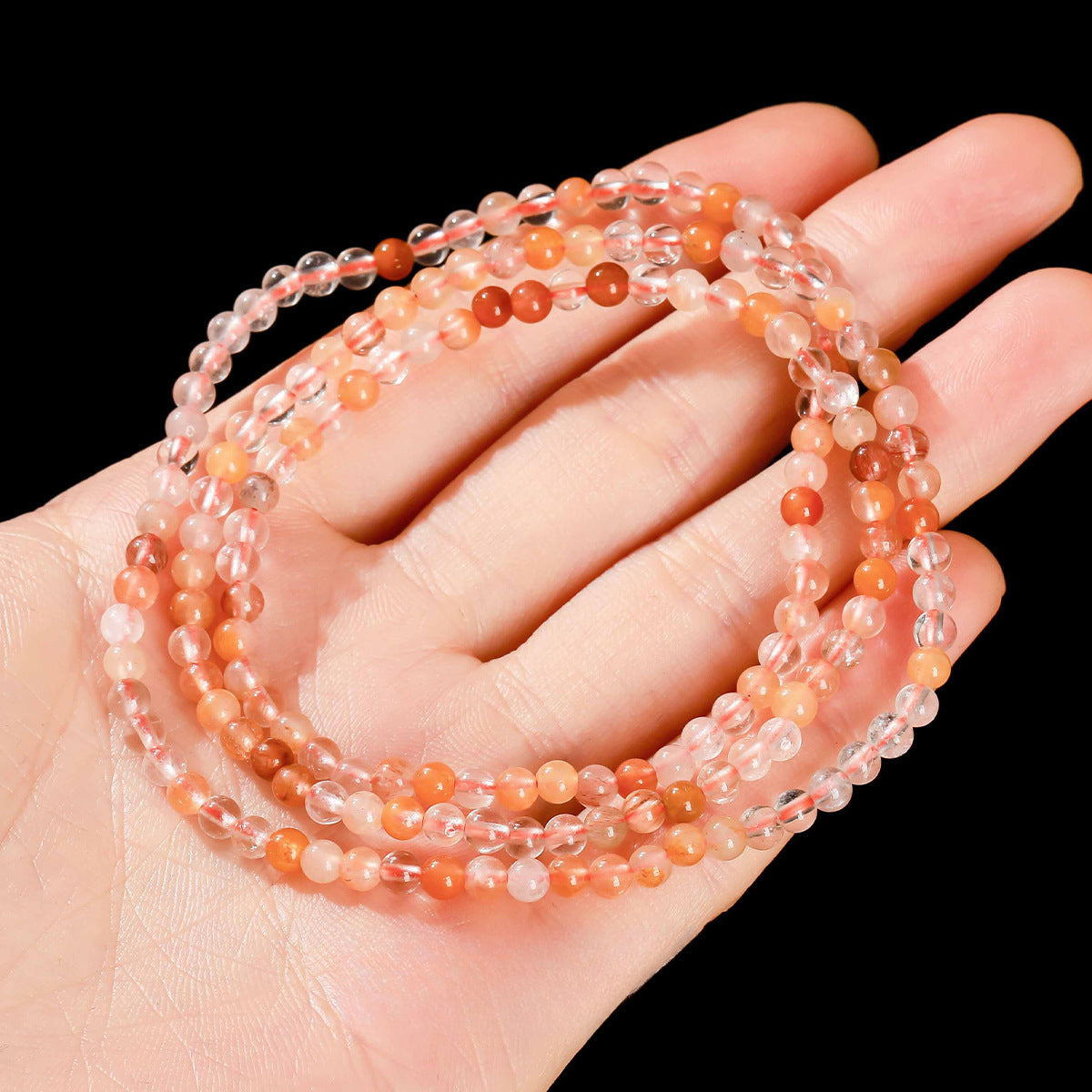 Buddha Life Natural Ice Transparent Color Crystal Multi-circle Bracelet