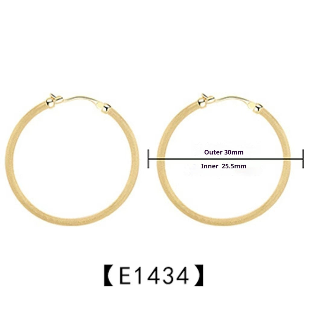 New 925 Sterling Silver Earrings Matte Circle Stud Earrings