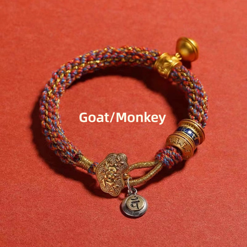Buddha Life Zodiac Natal Buddha Woven Hand Rope Ping An Natal Year Bracelet