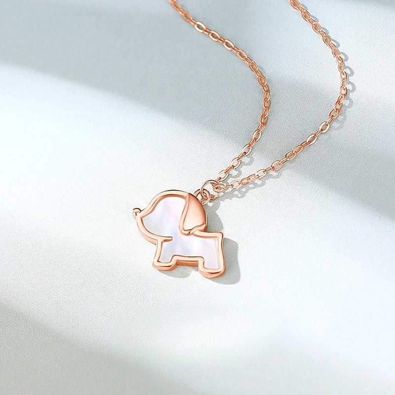 Dapaza S925 Sterling Silver Shell Puppy Necklace