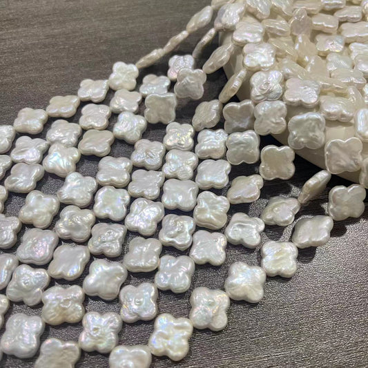 13–14mm Natural Freshwater Baroque Clover Pearl Beads – Loose Pearls for DIY Jewelry Making