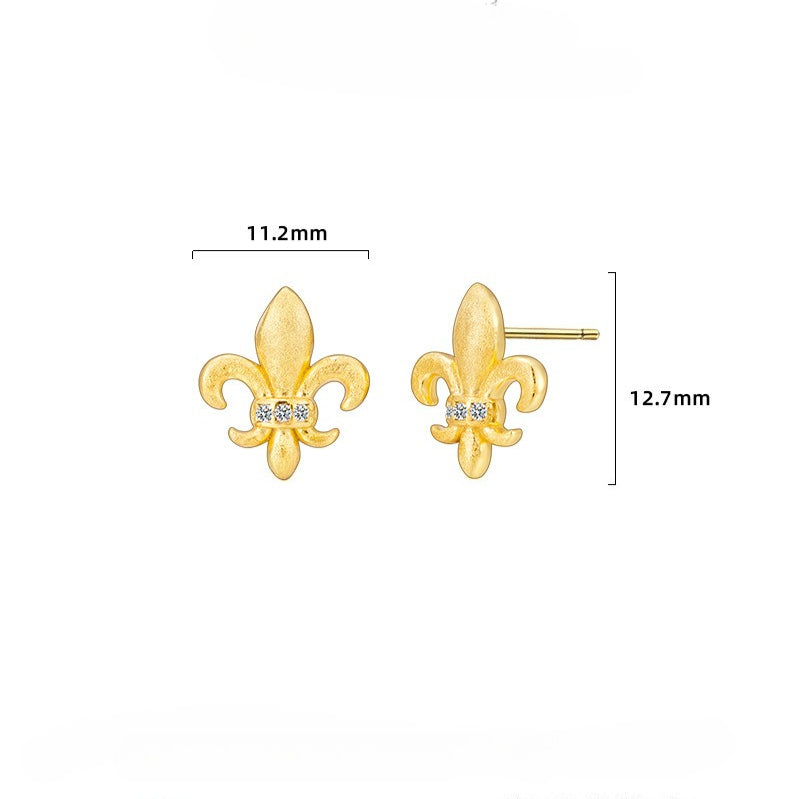 Dapaza S925 Sterling Silver Iris Matte Brushed Earrings